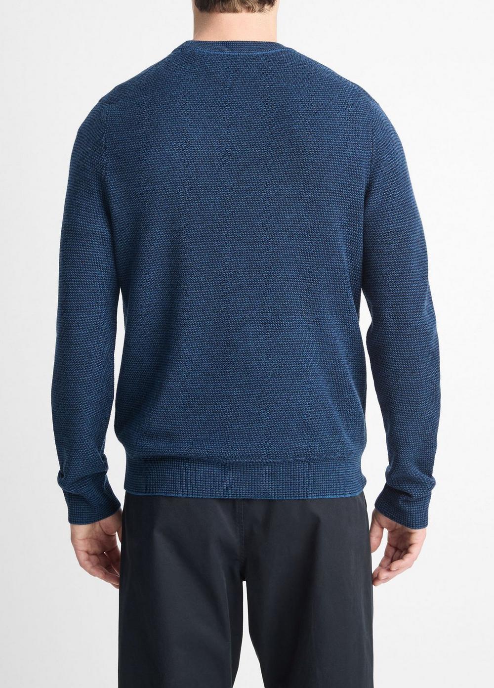 Two-Tone Merino Wool Mesh Sweater Product Image