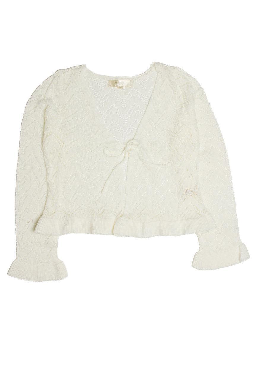 Tie Front Pointelle Cardigan Product Image