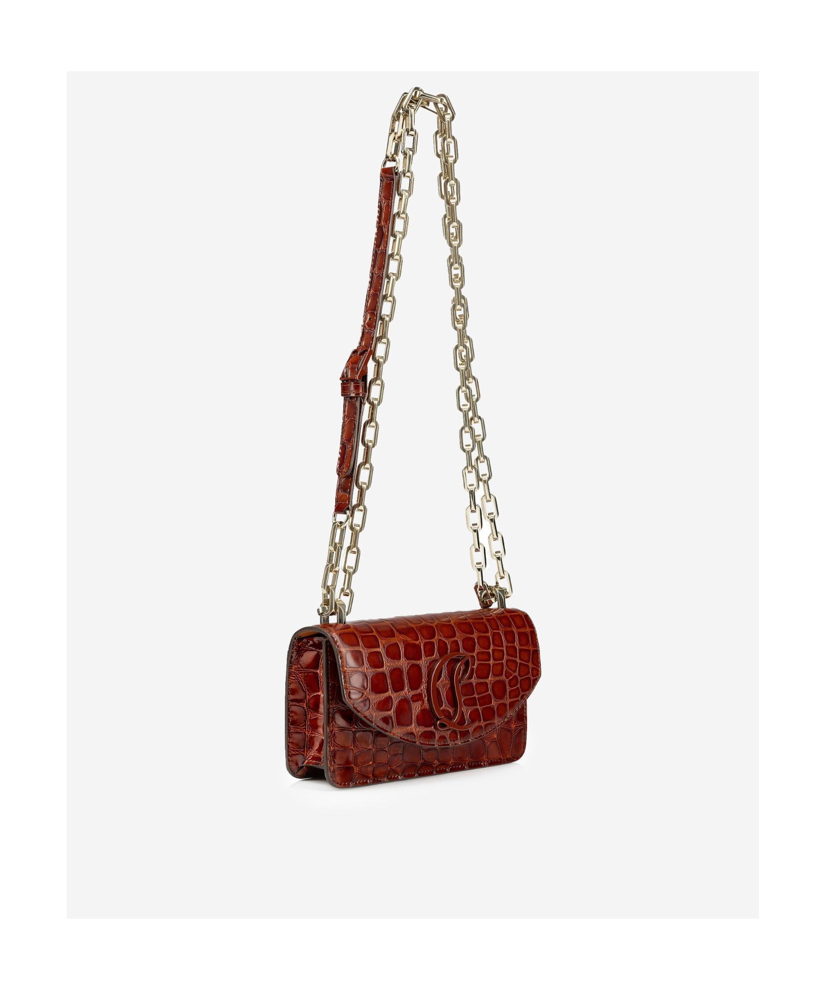 CHRISTIAN LOUBOUTIN Loubi54 Chain Crossbody Small In Brown Product Image