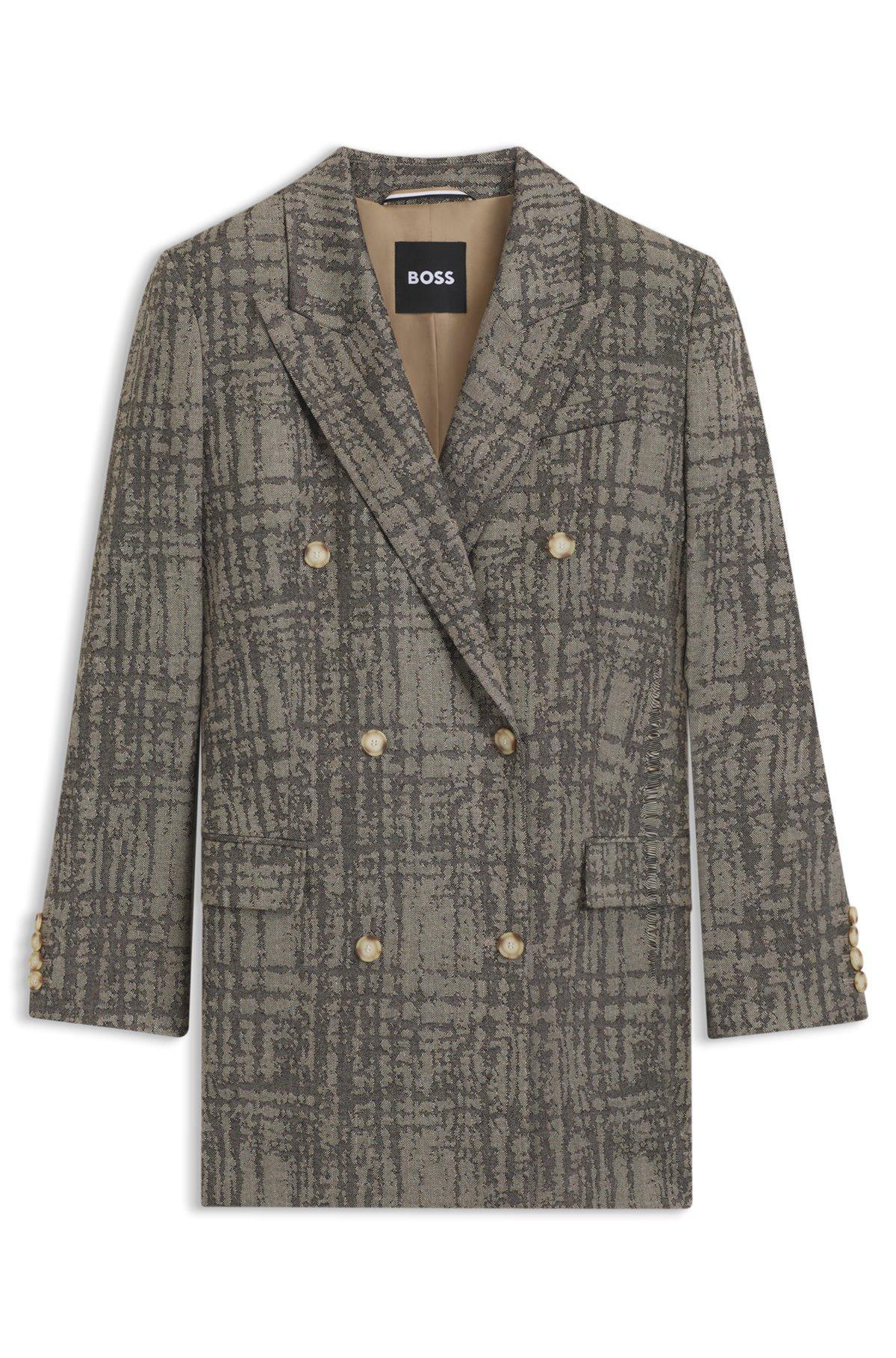 Regular-fit blazer with herringbone check Product Image