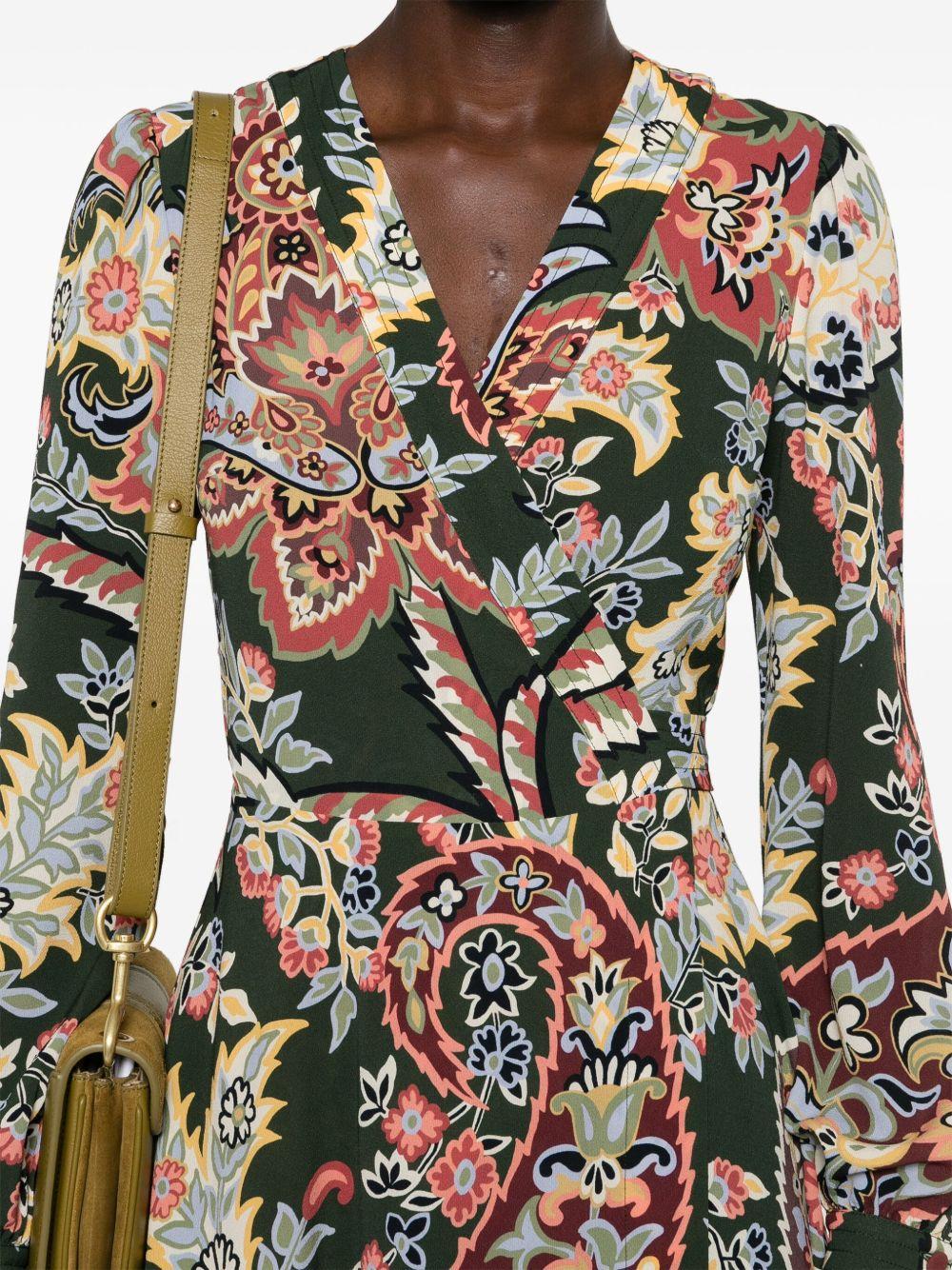 floral crepe wrap midi dress Product Image
