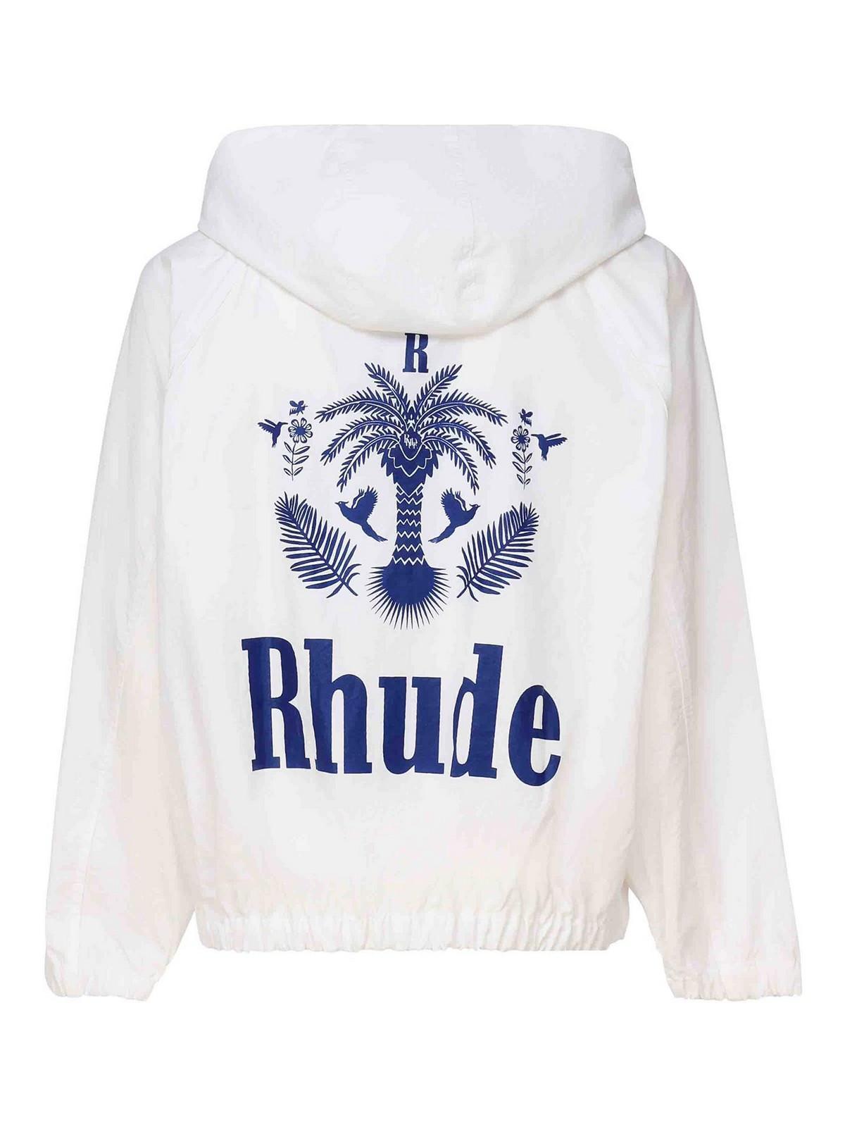 RHUDE Down Jacket In Fabric In White Product Image