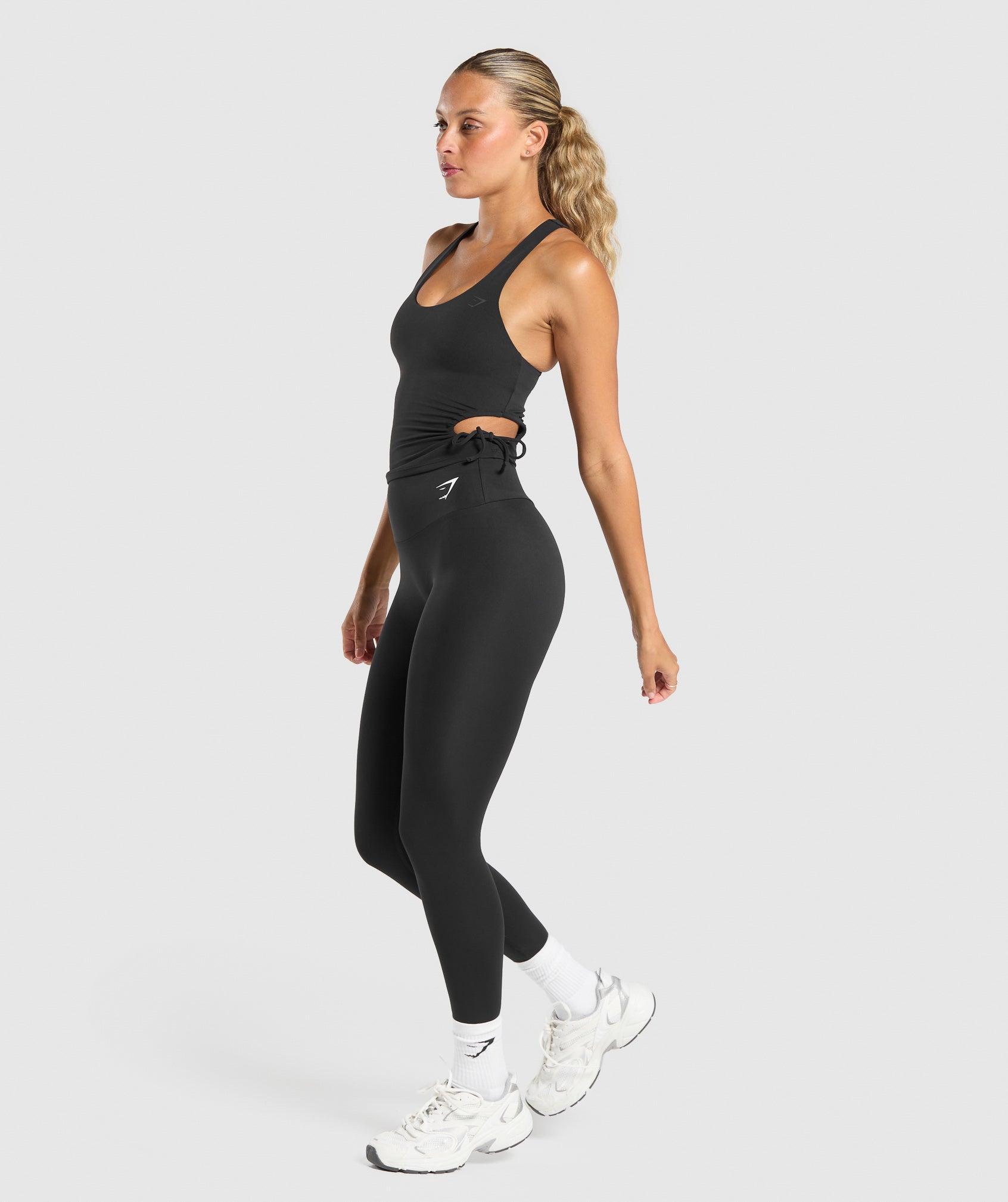 Gymshark Ruched Side Tank With Shelf - Black Female Product Image