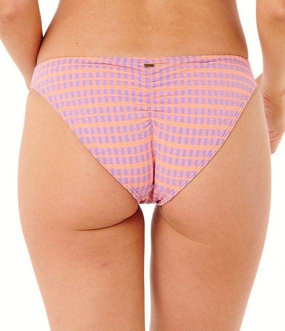 Rip Curl Isles Plaid Scoop Waist Shirred Cheeky Swim Bottom Product Image
