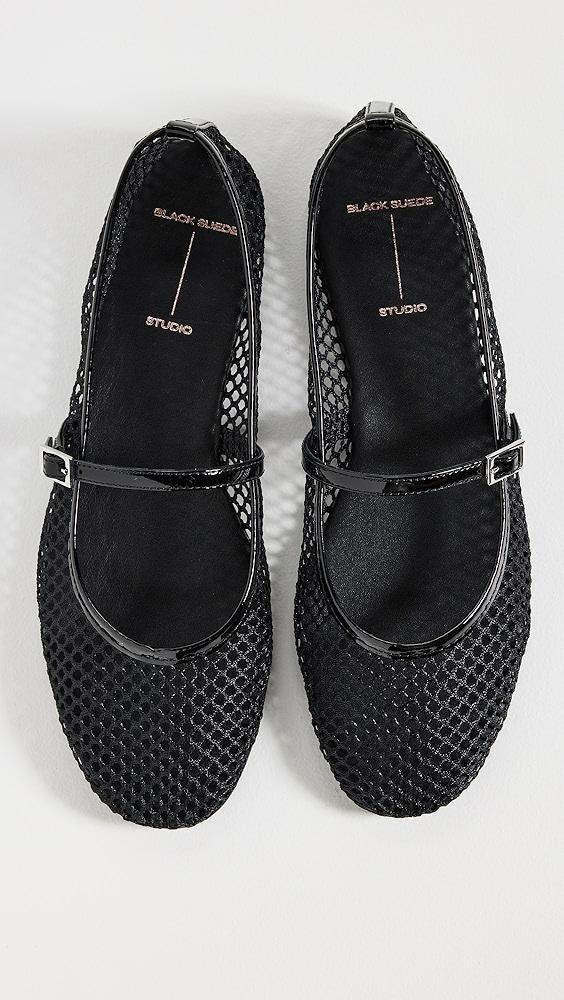 Black Suede Studio Mika Flats | Shopbop Product Image