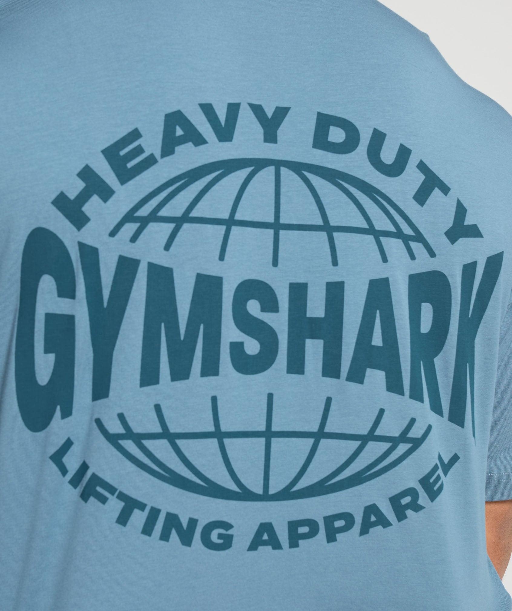 Gymshark Heavy Duty Apparel T-Shirt - Faded Blue Male Product Image