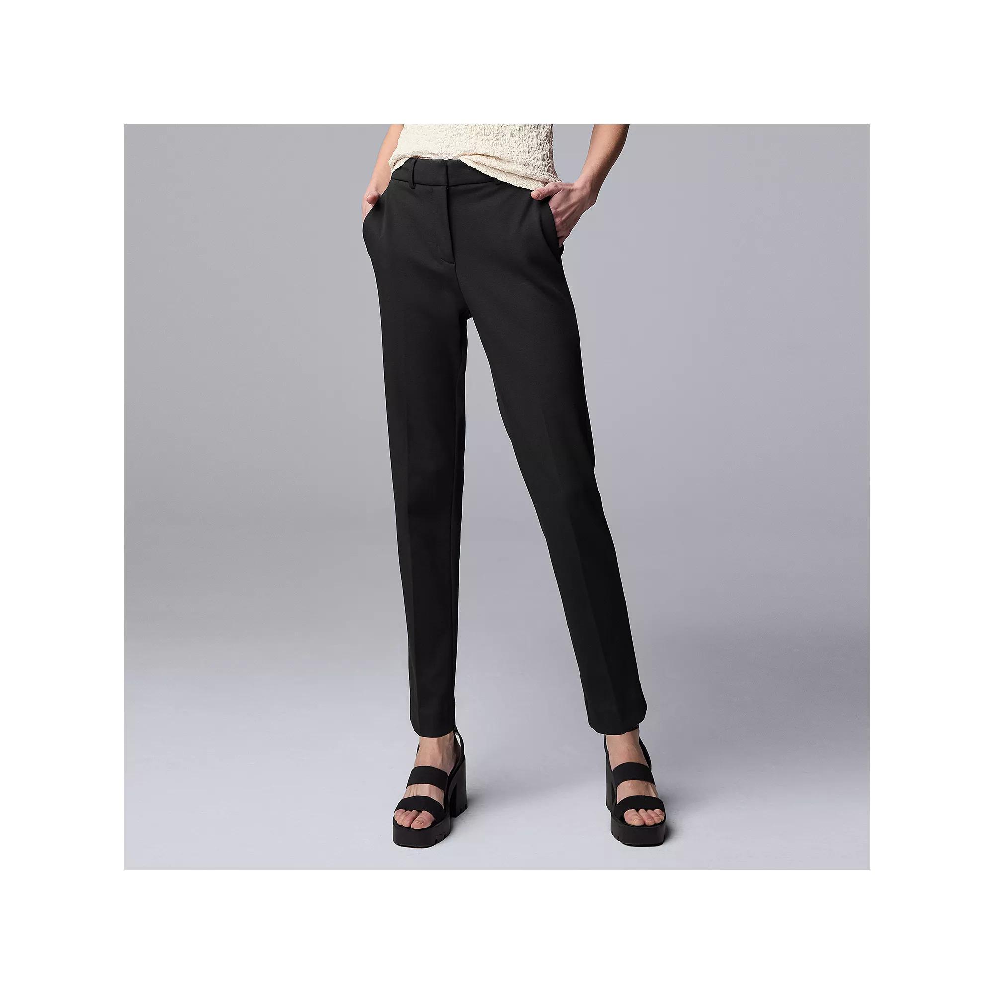 Women's Simply Vera Vera Wang Stretch Knit High Rise Ankle Trouser Pants,  Product Image