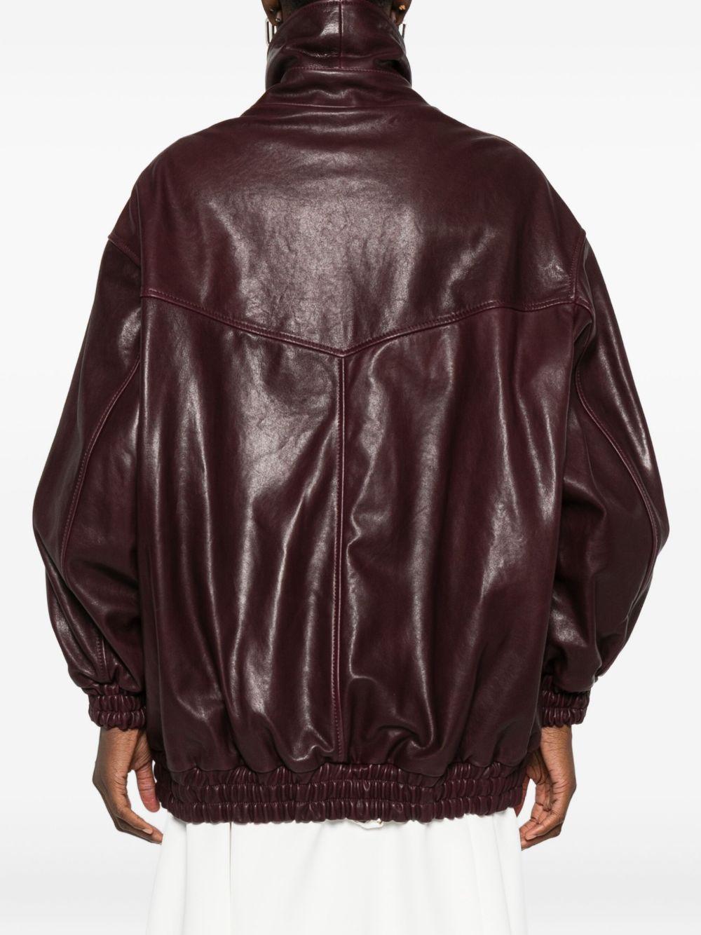 leather bomber jacket Product Image