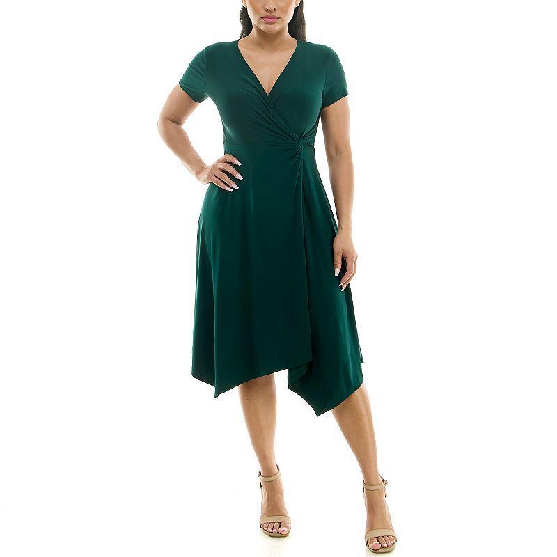 Womens Nina Leonard Uneven-Hem Dress Product Image