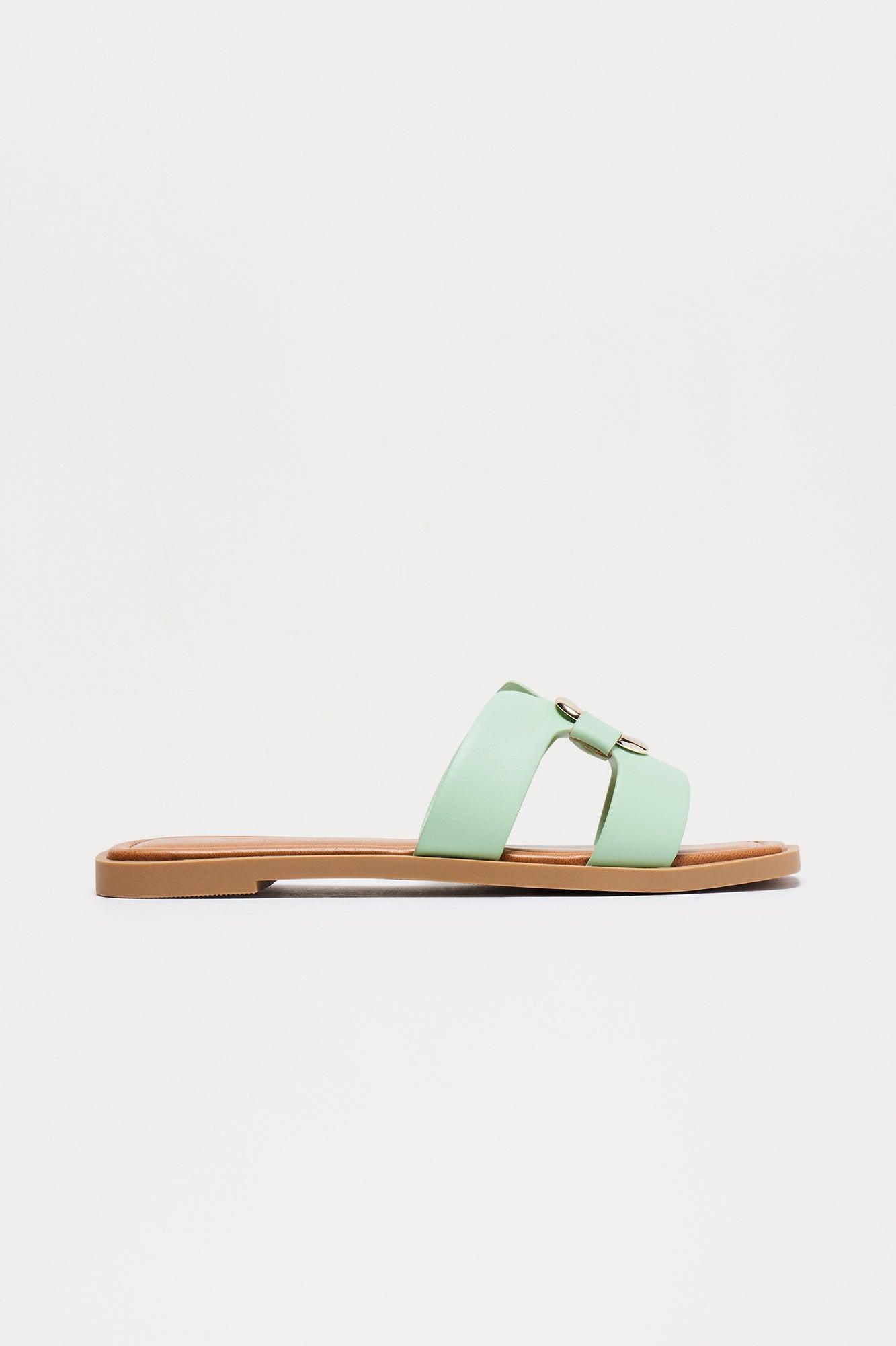 Jeanine Flat Sandals - Mint Product Image