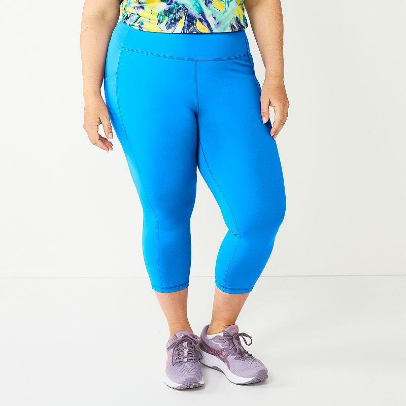 Plus Size Tek Gear Ultrastretch Pocket High-Waisted Capri Leggings, Womens Product Image