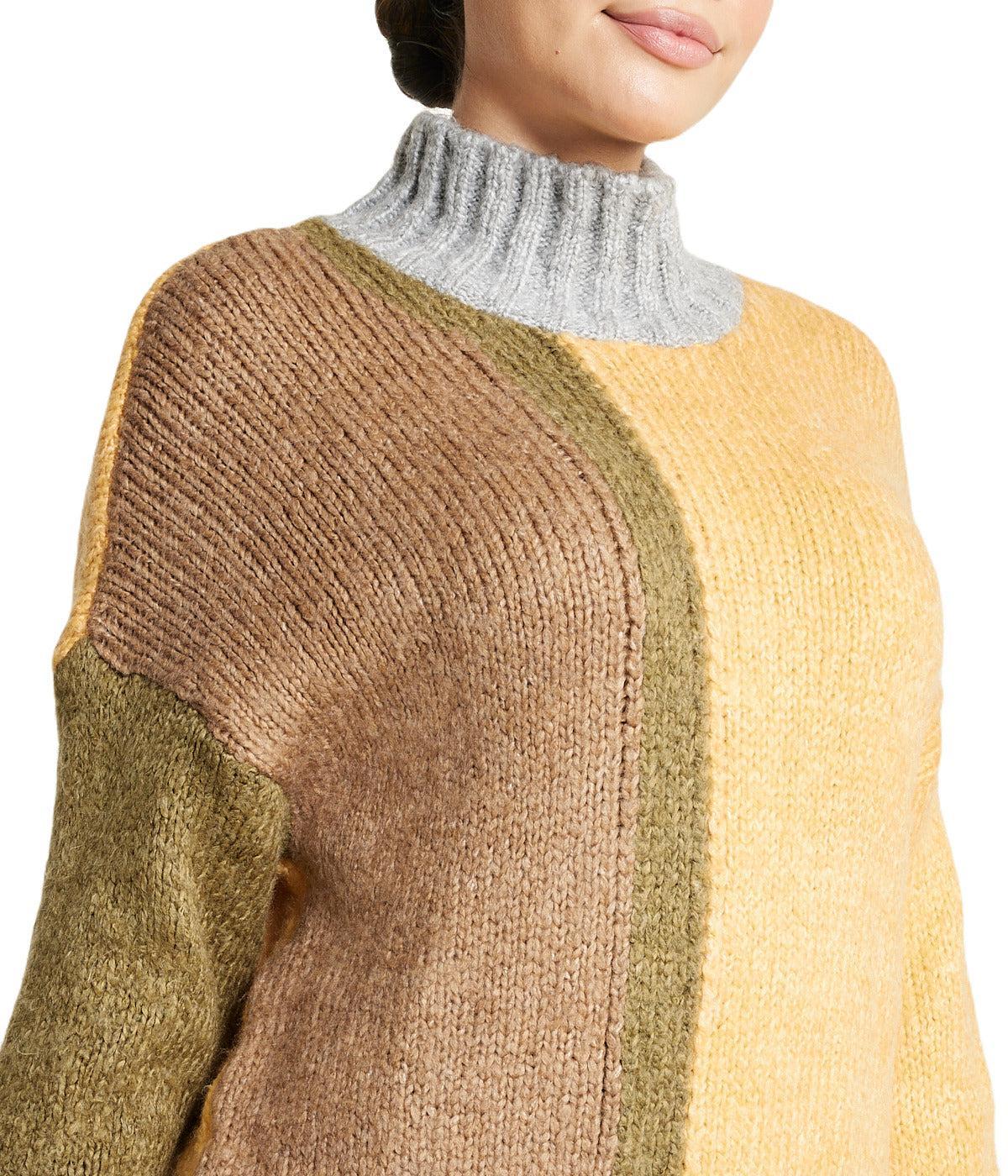 Color Block Tunic Sweater Product Image