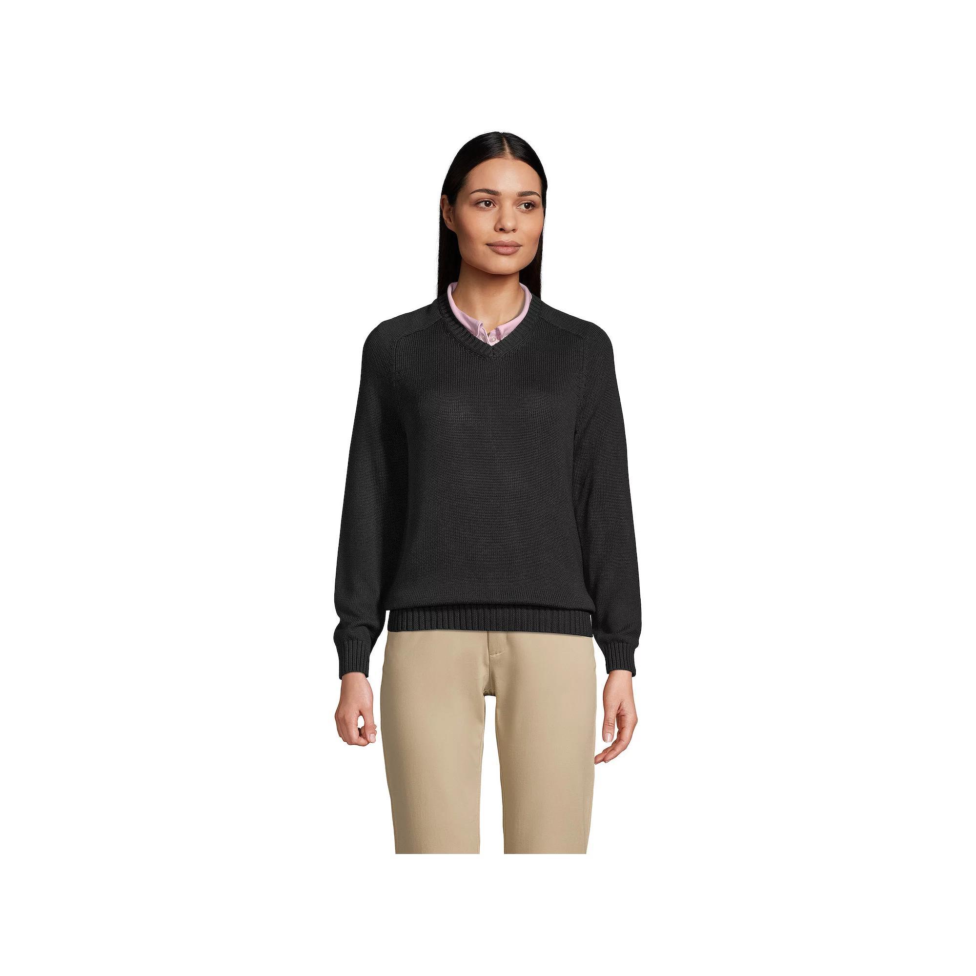 Women's Lands' End Cotton Modal V-Neck Sweater,  Product Image