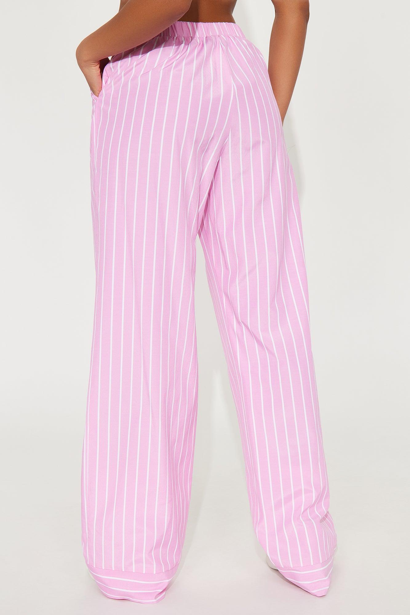 Daria Striped Trouser Pant - Pink Product Image
