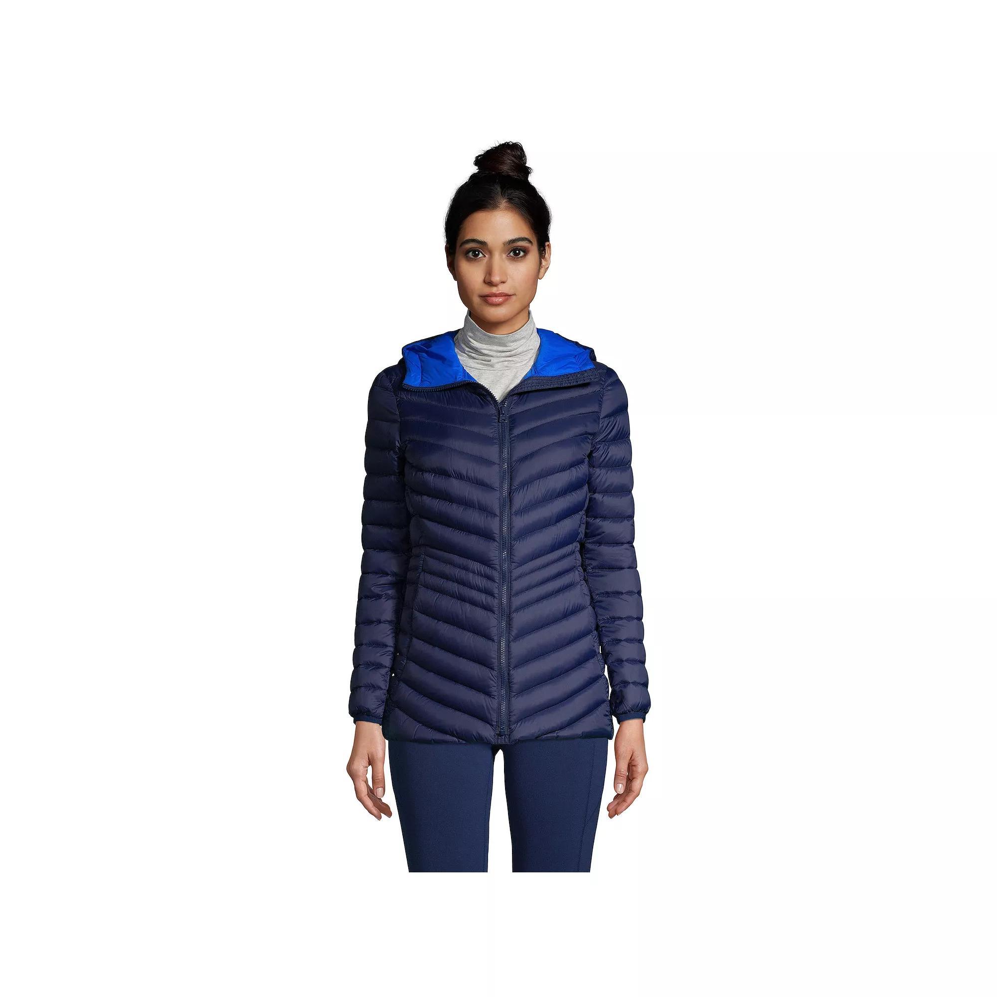 Women's Lands' End Hooded Down Wanderweight Ultralight Packable Jacket,  Product Image