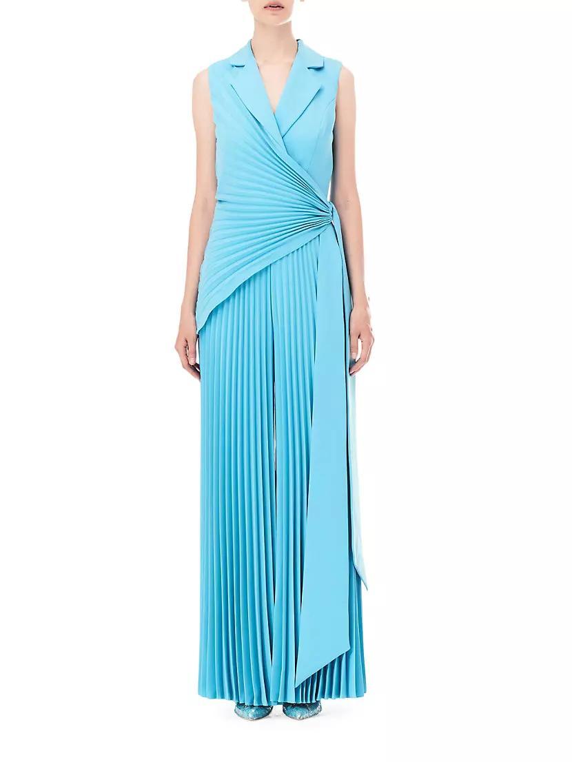 Pleated Crepe Sleeveless Jumpsuit Product Image