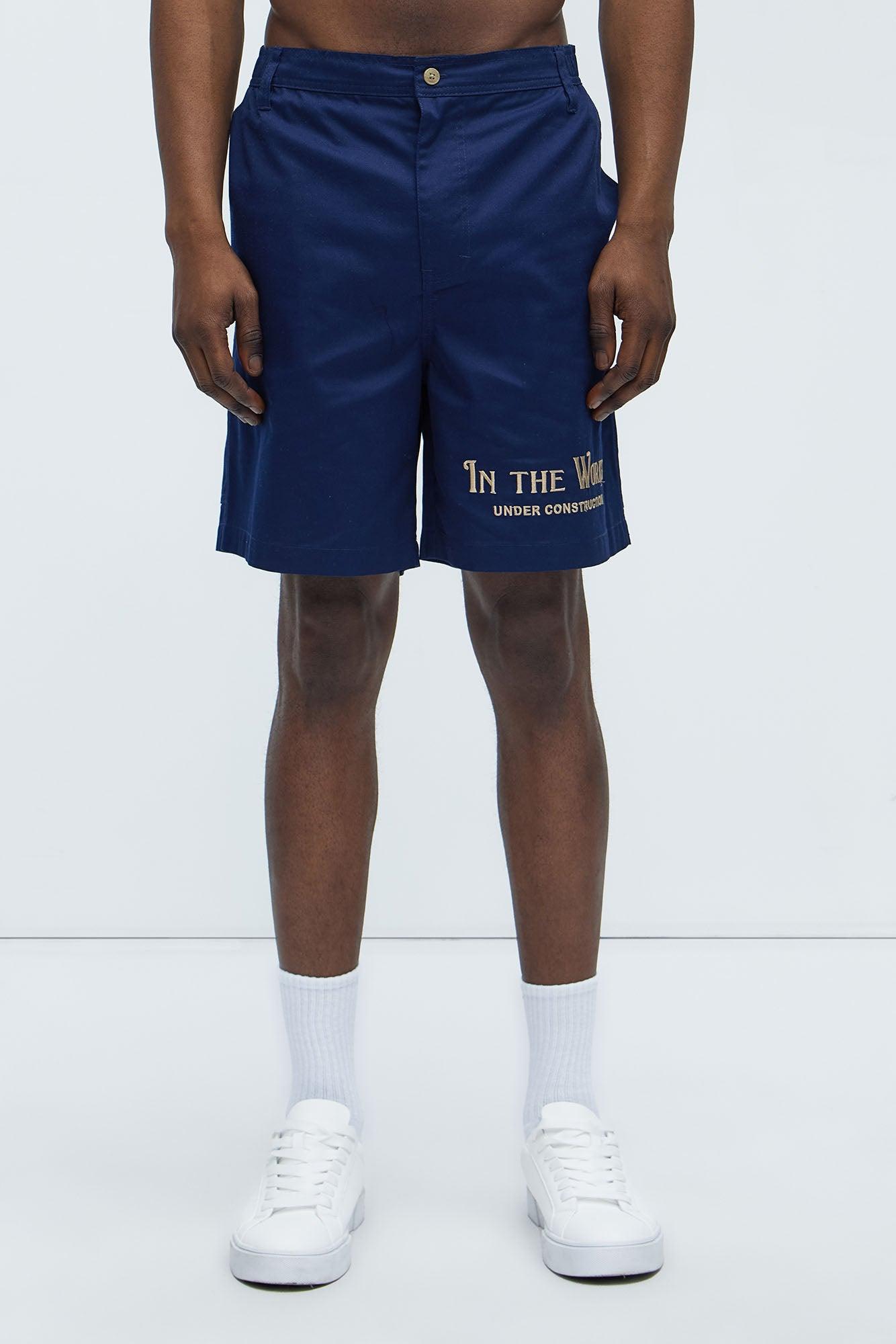 In The Works Relaxed Shorts - Navy Product Image