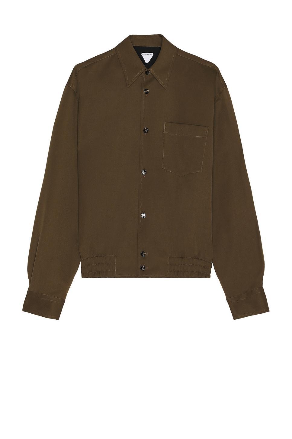 Bottega Veneta Sartorial Grain De Poudre Shirt in Brown Product Image