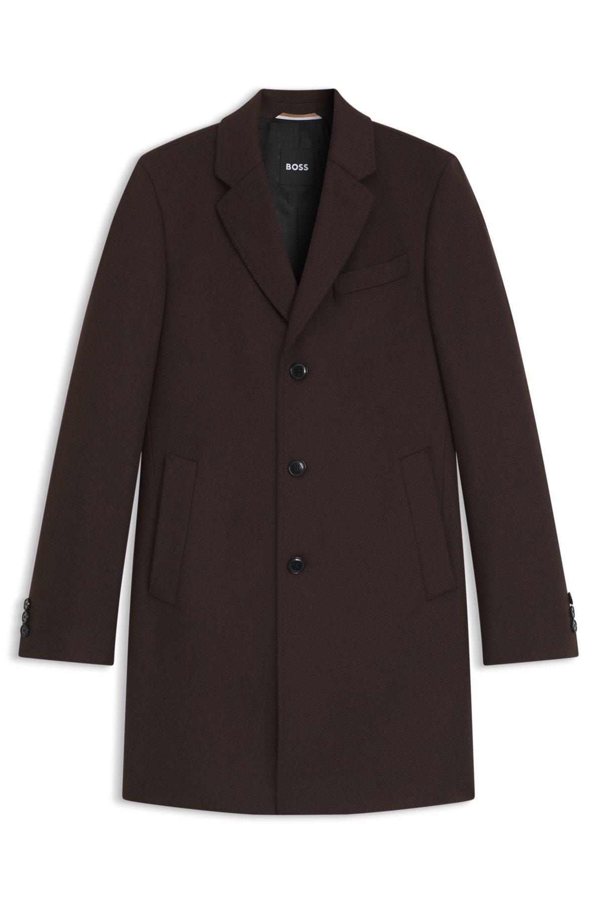 Regular-fit wool and cashmere coat Product Image