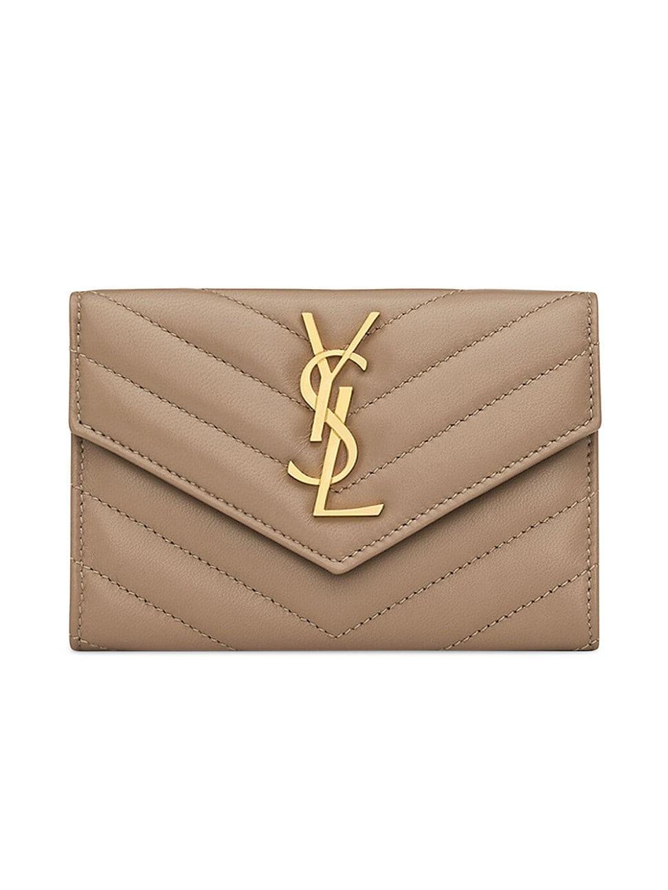 Saint Laurent Cassandre Matelasse Small Envelope Wallet in Lambskin Product Image