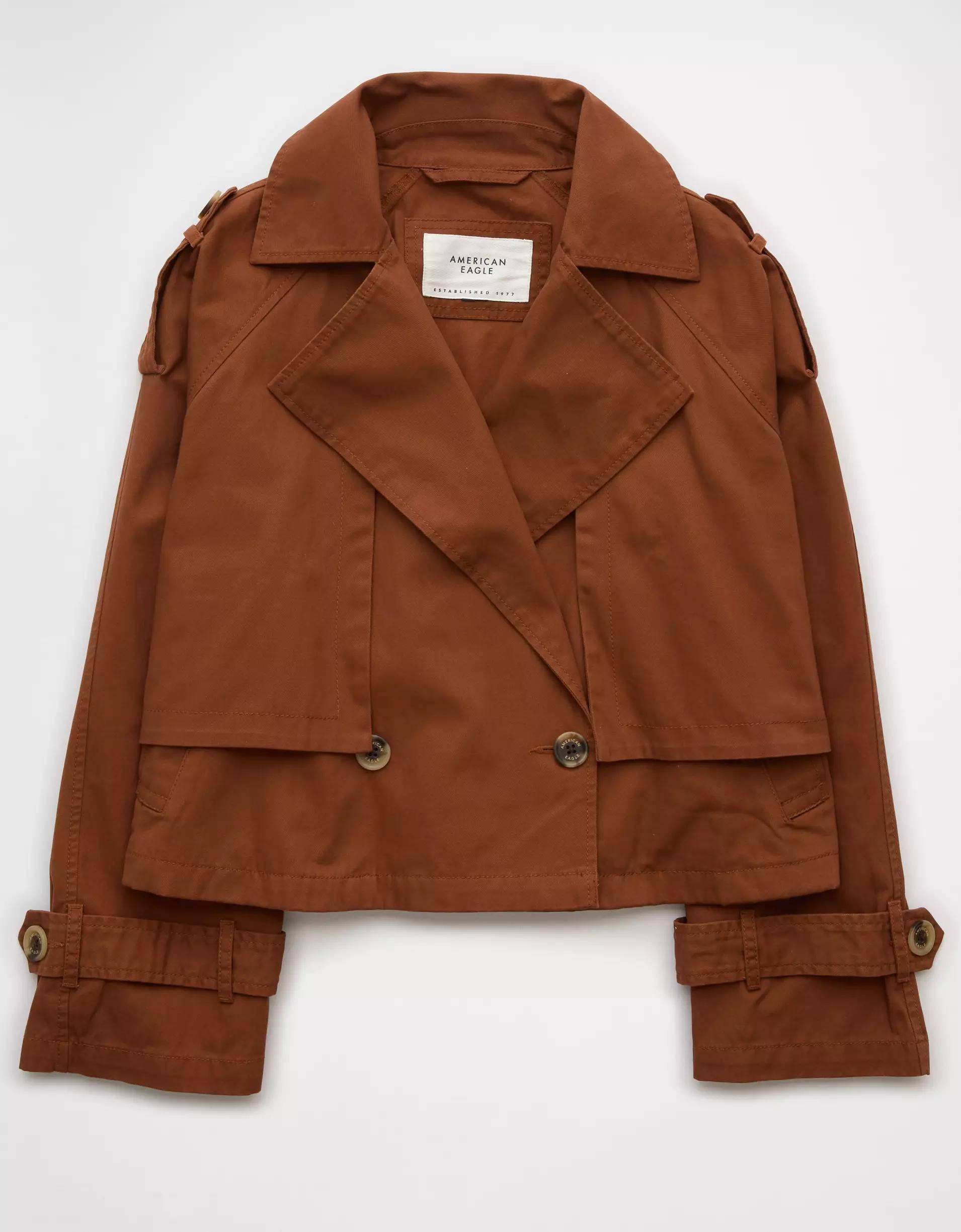 AE Cropped Trench Coat Product Image