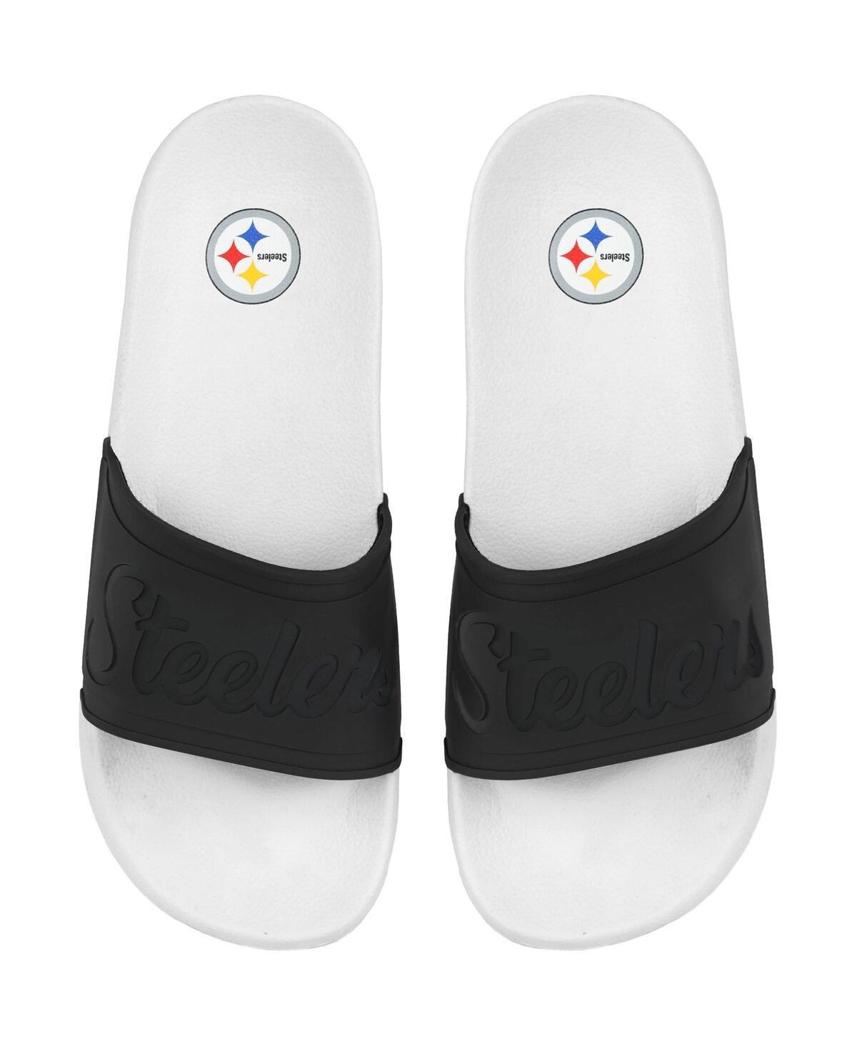 Womens FOCO Pittsburgh Steelers Script Wordmark Slide Sandals Product Image