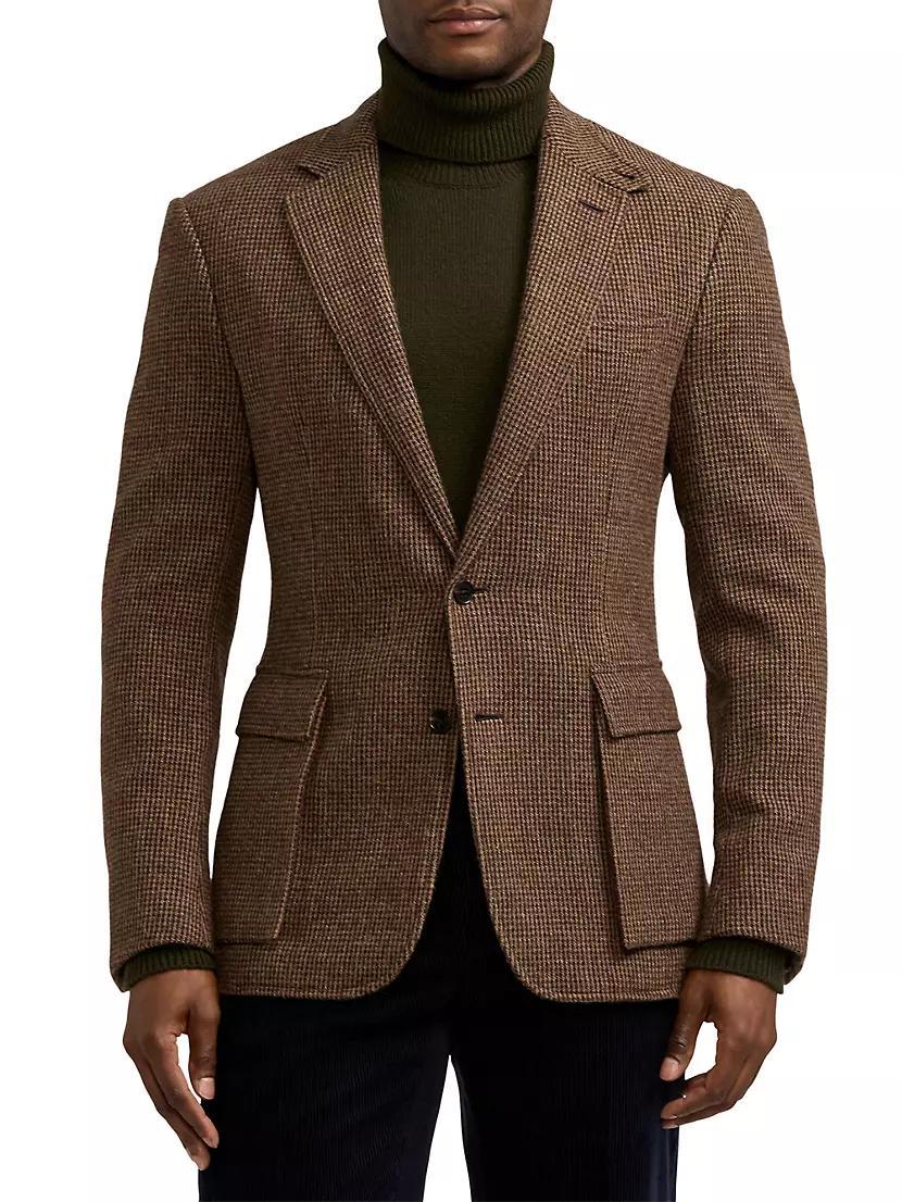 Kent Houndstooth Wool-Cashmere Single-Breasted Jacket Product Image