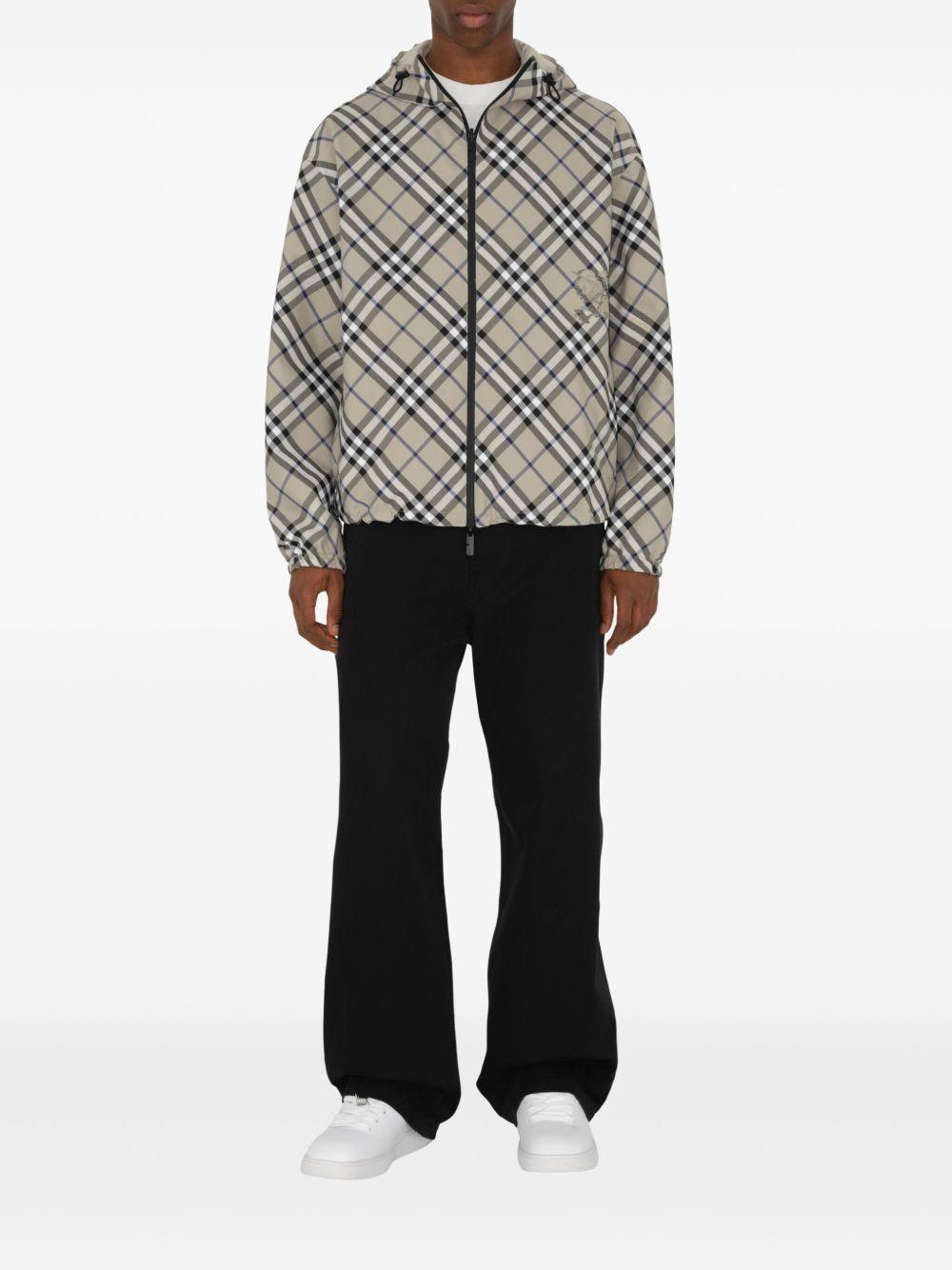 checked reversible hooded jacket Product Image