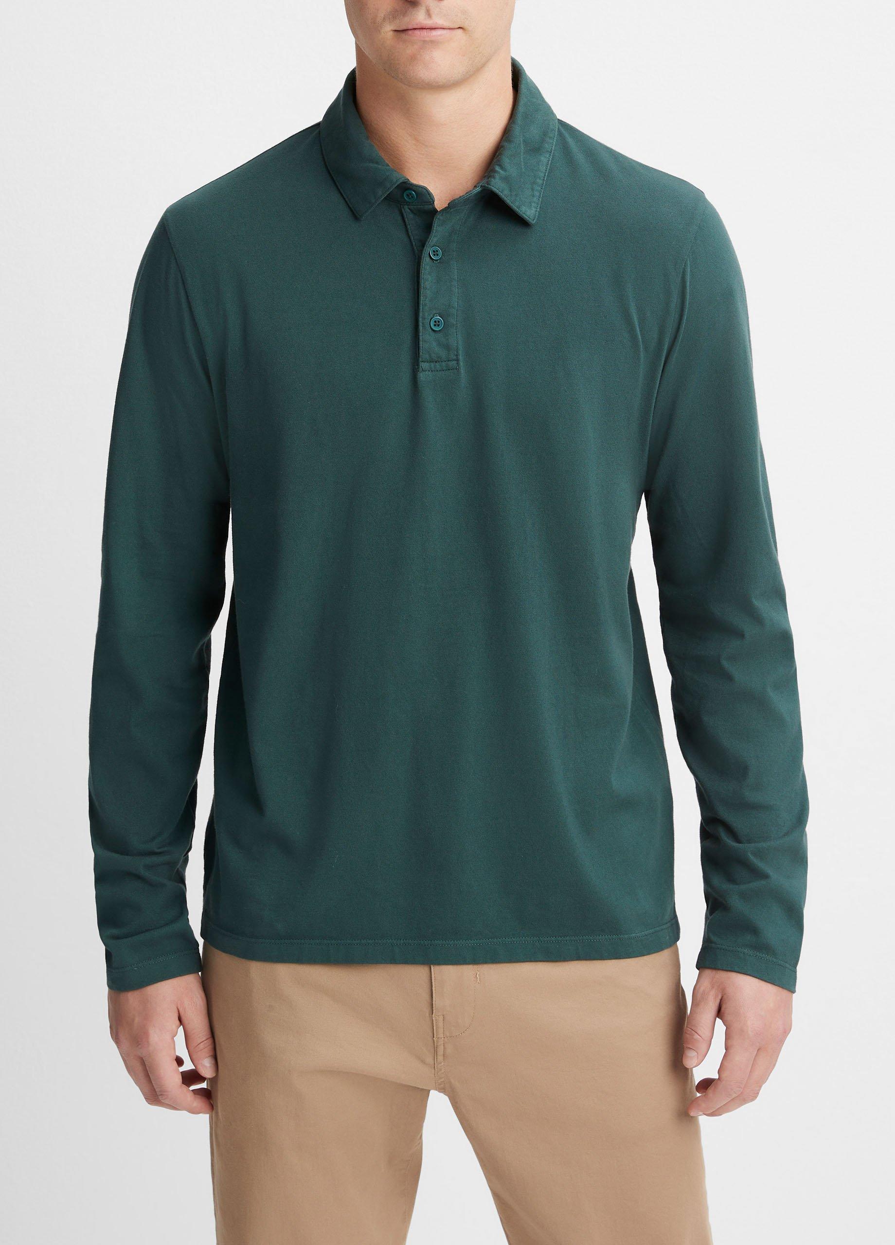 Garment Dye Long-Sleeve Polo Shirt Product Image