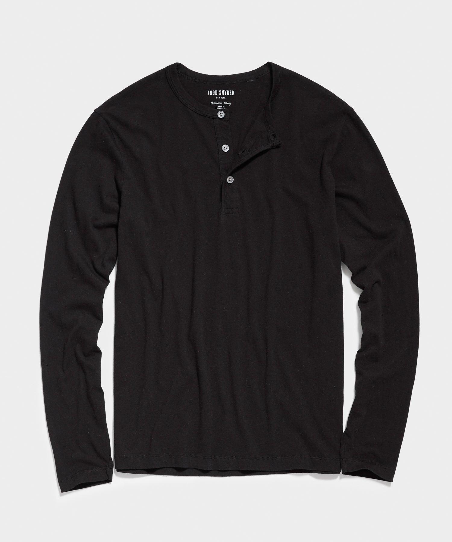 Made in L.A. Premium Jersey Henley in Black Product Image