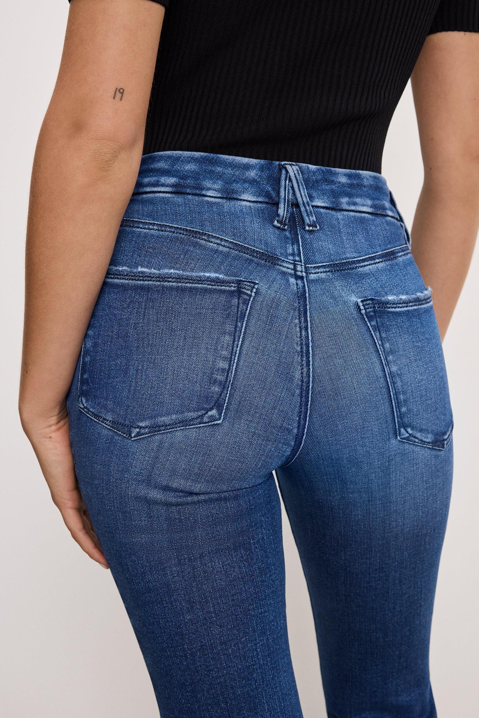 SOFT-TECH GOOD LEGS CROPPED MINI BOOT JEANS | INDIGO891 Product Image