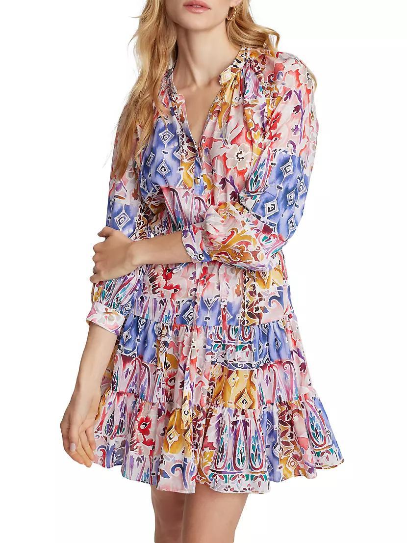 Sydney Paisley Long-Sleeve Minidress Product Image