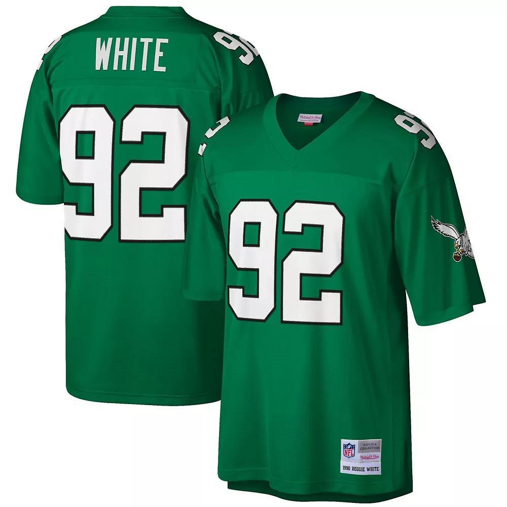 Men's Mitchell & Ness Reggie White Kelly Green Philadelphia Eagles Big & Tall 1990 Retired Player Replica Jersey,  Product Image