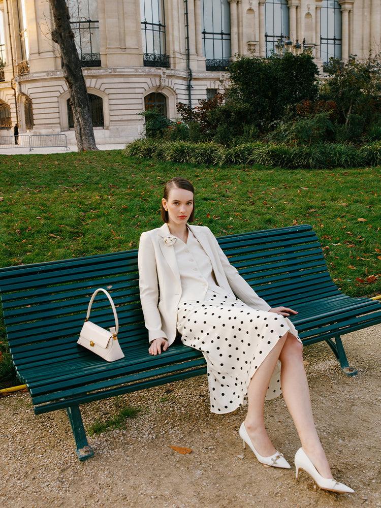 Worsted Wool One Button Women Blazer Product Image