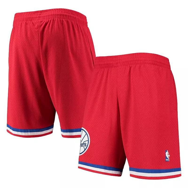 Men's Mitchell & Ness Red Philadelphia 76ers 2002-03 Hardwood Classics Swingman Shorts,  Product Image