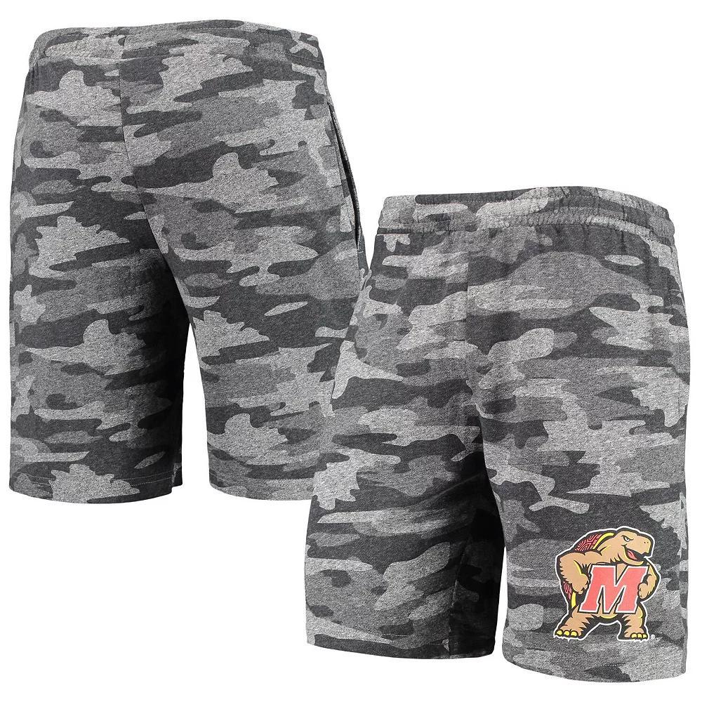 Men's Concepts Sport Charcoal/Gray Maryland Terrapins Camo Backup Terry Jam Lounge Shorts,  Product Image