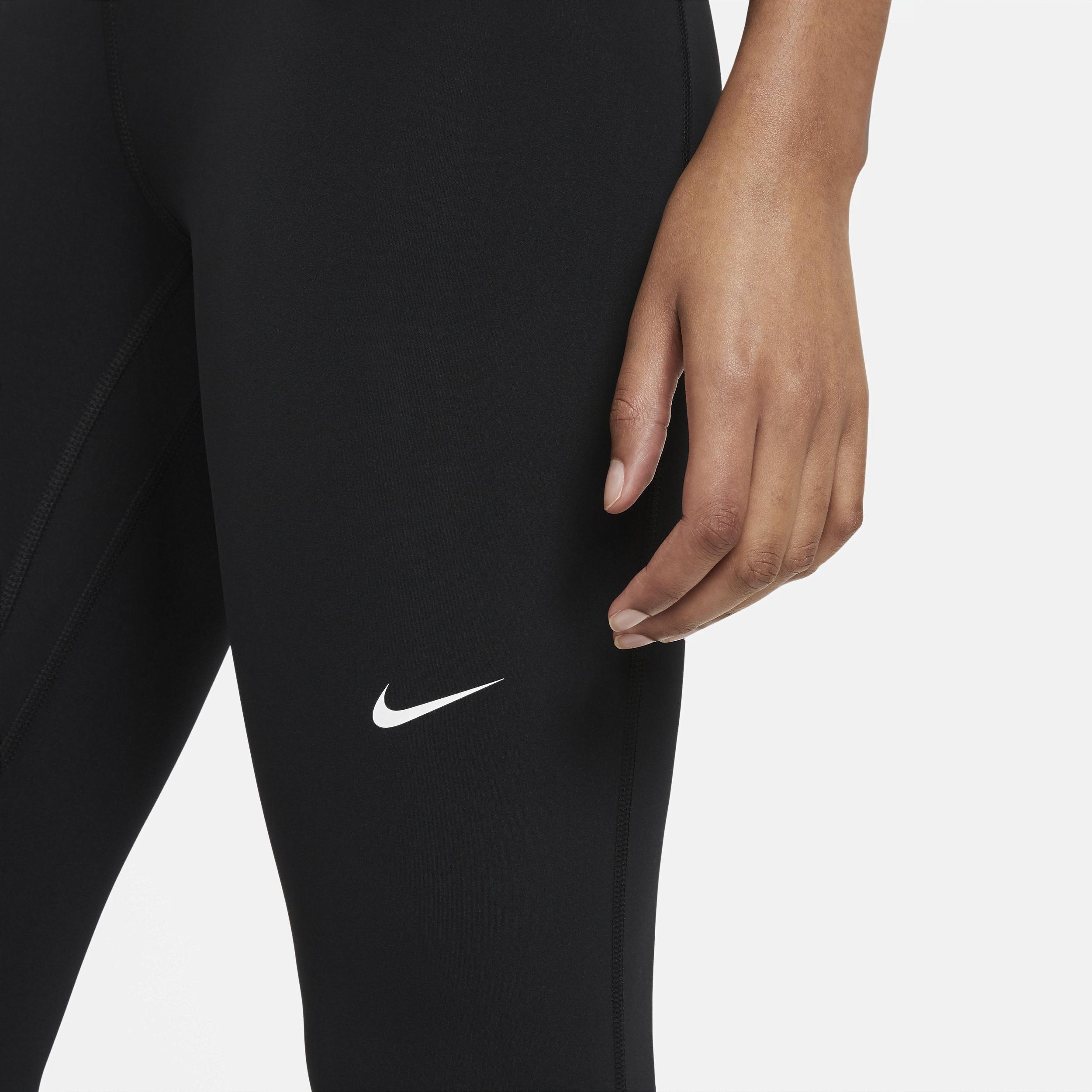 Women's Nike Pro Mid-Rise Crop Mesh-Panel Leggings Product Image