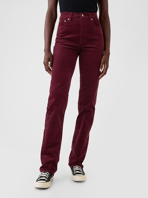 High Rise Corduroy '90s Straight Pants Product Image