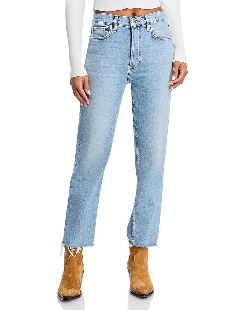 Womens High-Rise Straight-Fit Jeans Product Image