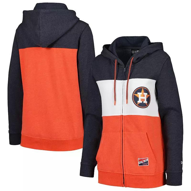 Women's New Era Navy Houston Astros Color Block Full-Zip Hoodie Jacket, Size: Large, Blue Product Image