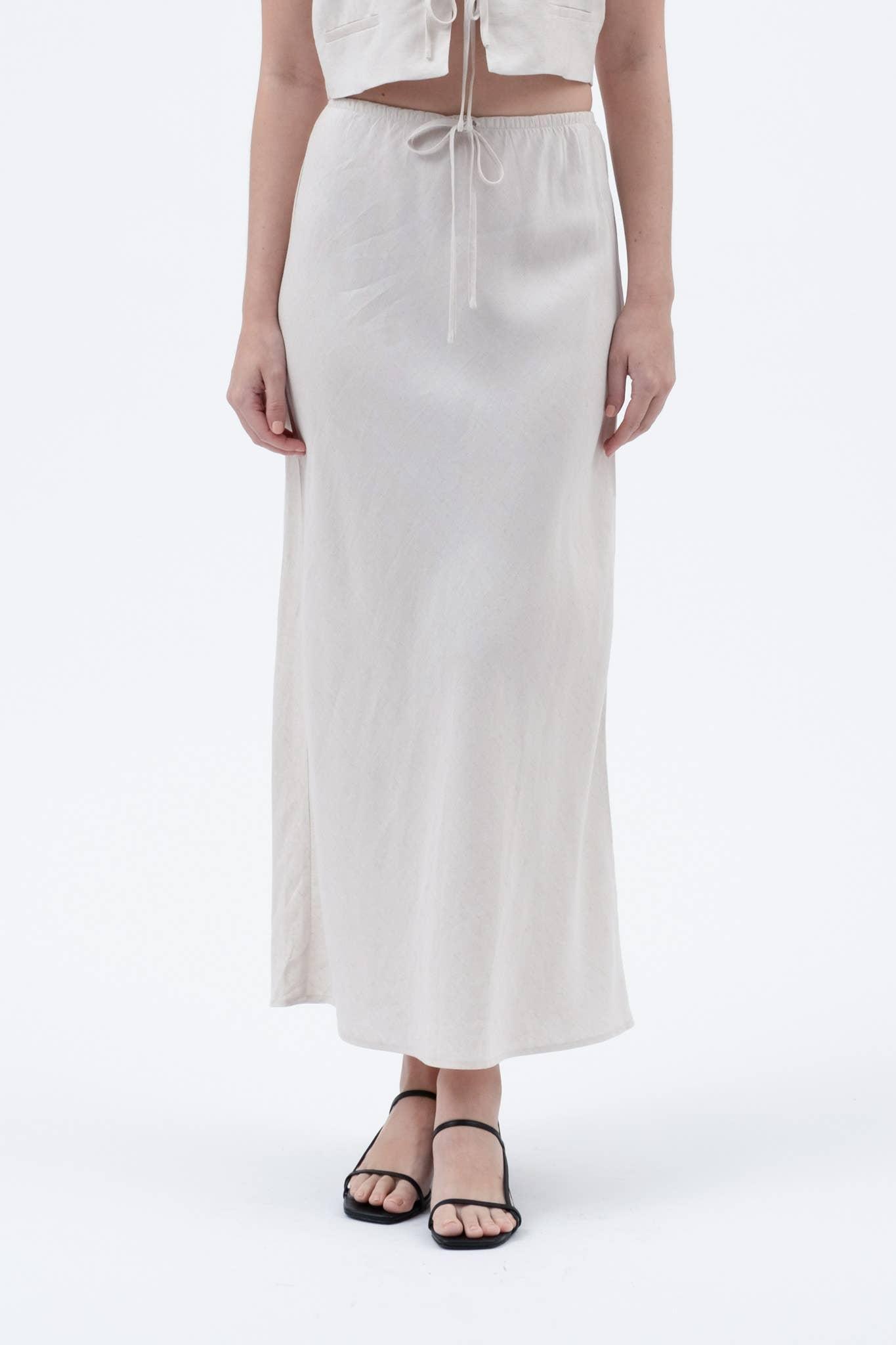 Linen Midi Skirt Product Image