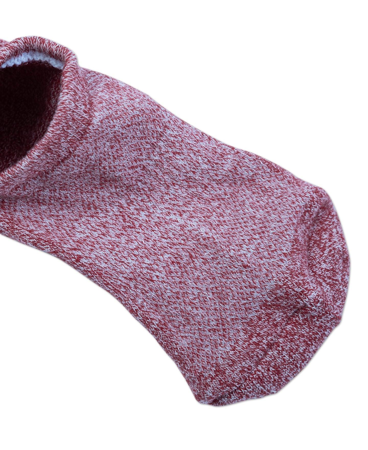 Colored Cotton No Show Socks - Red Product Image