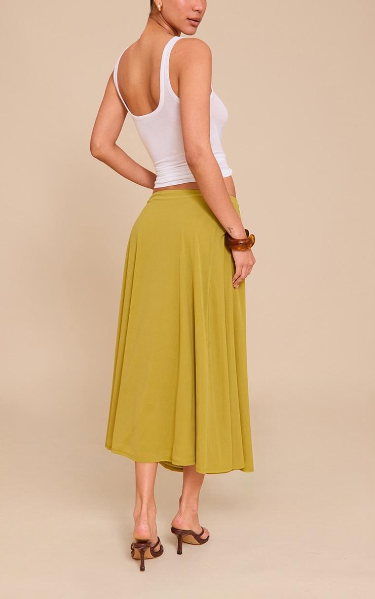  Olive Double Layer Chiffon Floaty Midaxi Skirt Product Image