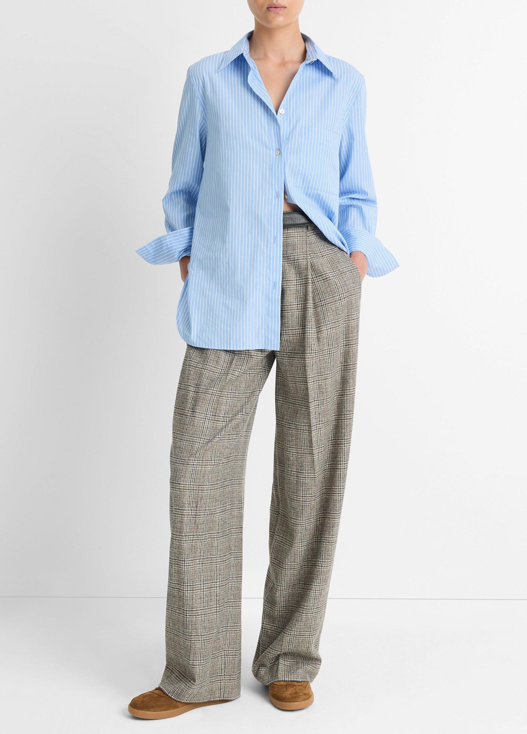 Striped Cotton Relaxed Straight Shirt Product Image