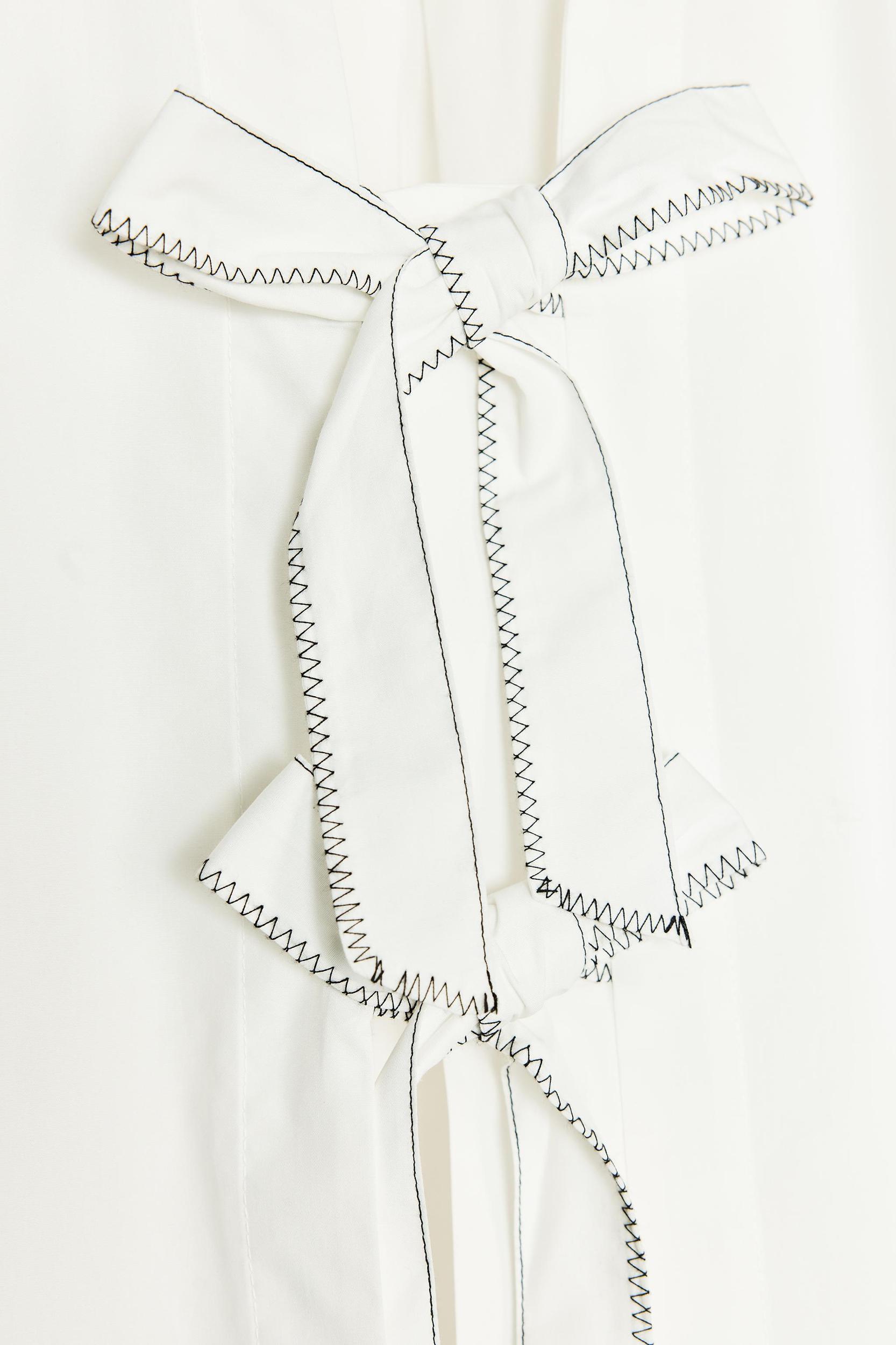 POPLIN TIE BLOUSE Product Image