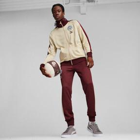 PUMA Manchester City F.C. ftblHeritage T7 Men's Track Jacket in Granola/Aubergine Product Image