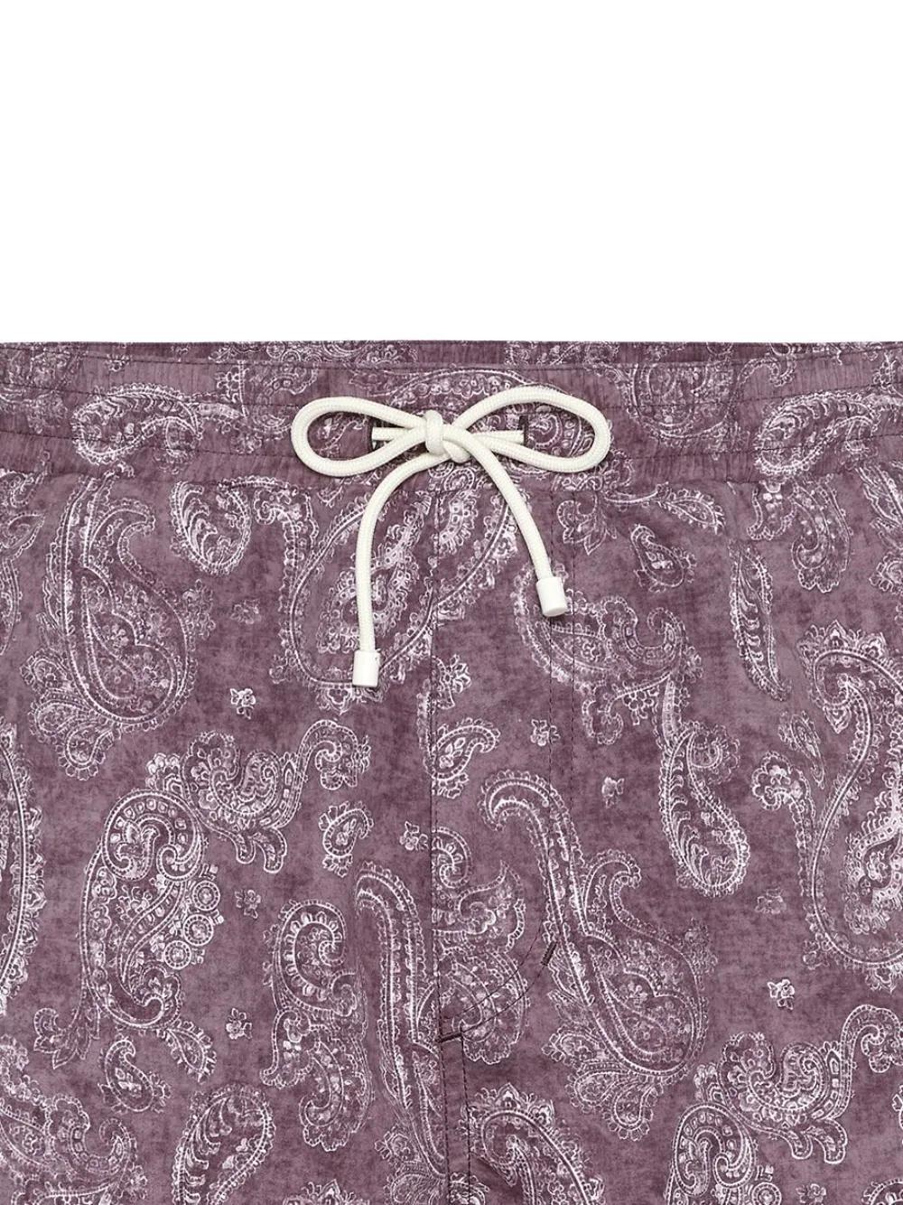 BRUNELLO CUCINELLI Bandana-print Swim Shorts In Purple Product Image