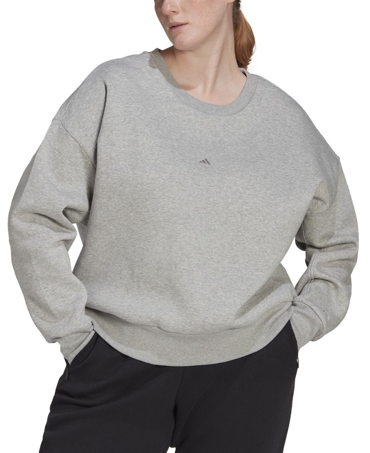 adidas Plus Size All SZN Sweatshirt (Medium Grey Heather) Women's Clothing Product Image