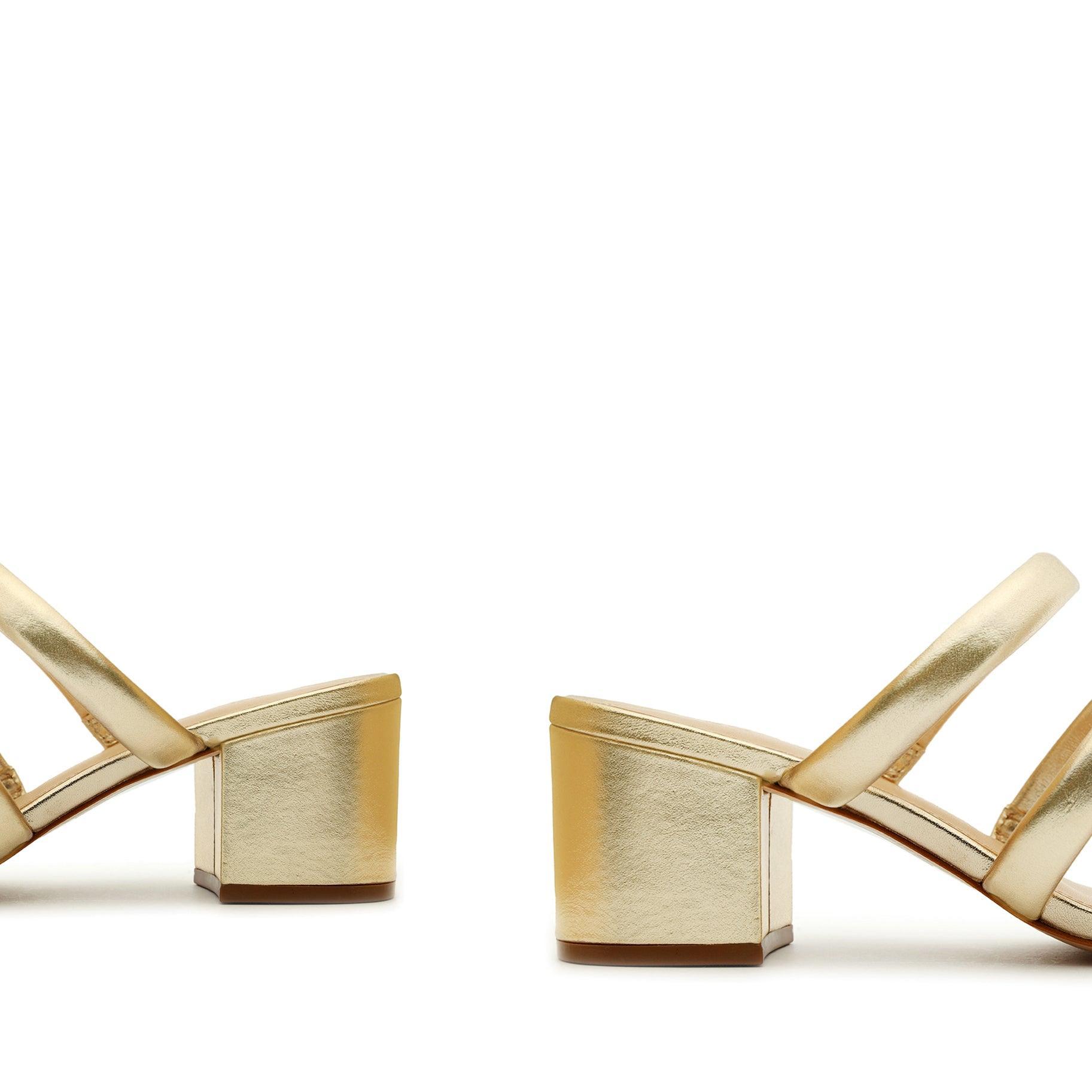 Olly Mid Block Metallic Leather Sandal Product Image