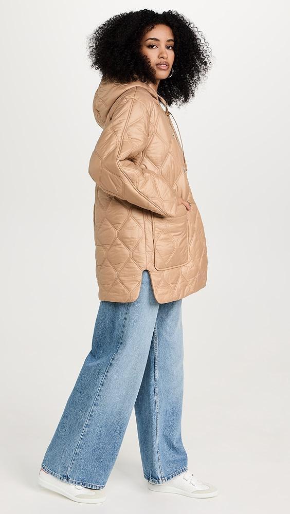 GANNI Shiny Quilt Hooded Jacket | Shopbop Product Image